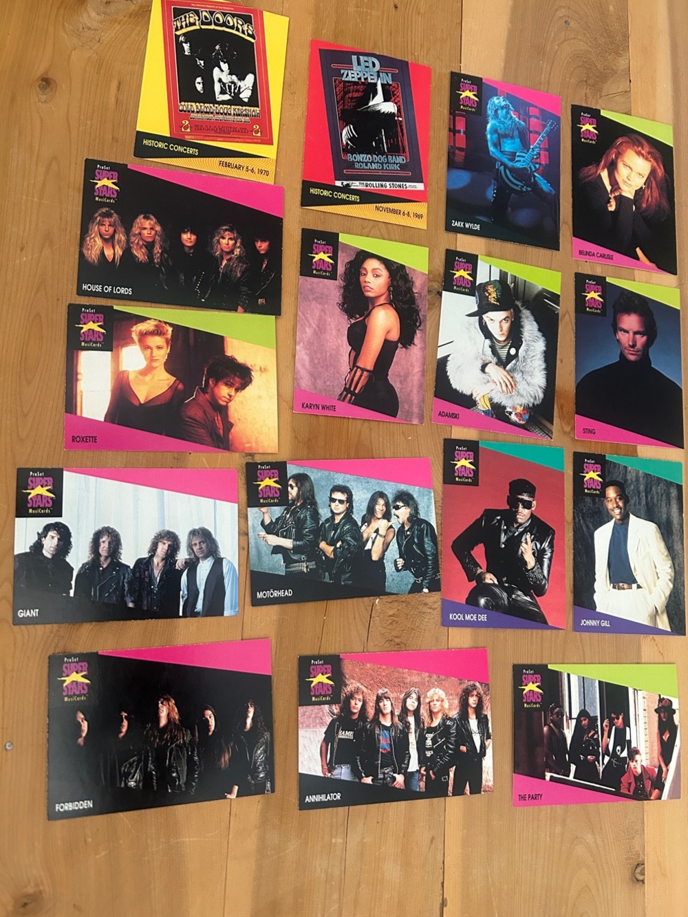 Vintage Pro Set  SUPER STARS Music COLLECTION 16 Card Lot